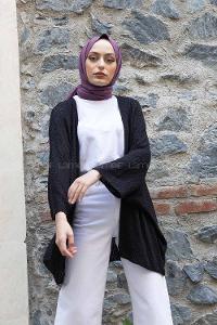 Modalamelif Yarasa Kol Hırka Siyah