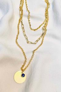 Modalamelif 3lü Detaylı Zincir Kolye