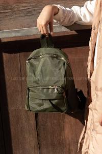 Lamelif  Saten Sırt Çantası Haki