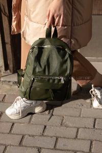 Lamelif  Saten Sırt Çantası Haki