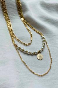 Modalamelif 3lü İnci Detay Kolye