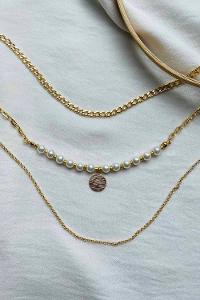 Modalamelif 3lü İnci Detay Kolye