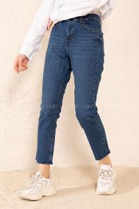 Modalamelif Yüksek Bel Mom Fit Jean Koyu Mavi