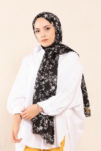 Modalamelif Siyah Beyaz Koleksiyon Yaprak Desen