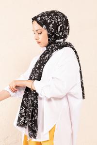 Modalamelif Siyah Beyaz Koleksiyon Yaprak Desen