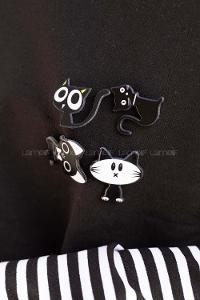 Black Red Iron Brooch