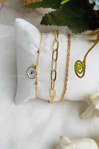 Modalamelif Gold Göz 3lü Bileklik