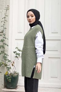 Modalamelif Selanik Örgü Triko Süveter Çağla Yeşili