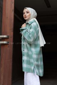 Modalamelif Tek Cepli Ekose Oduncu Gömlek Çağla