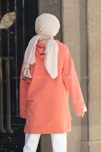 Modalamelif Ara Biyeli Kapşonlu Sweatshirt Şeker Pembesi