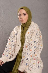 Modalamelif Çimen Yeşili Penye Şal