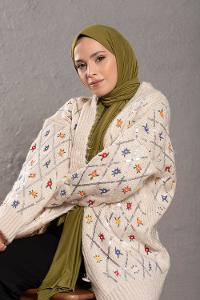 Modalamelif Çimen Yeşili Penye Şal