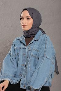 Modalamelif Metalik Gri  Bürümcük Şal