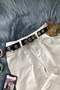 Modalamelif Elips Tokalı Kuşgözü Delikli Kemer Siyah