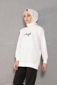 Modalamelif Angel Baskılı İkili Eşofman Takım Beyaz