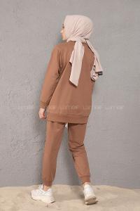 Modalamelif Angel Baskılı İkili Eşofman Takım Kahve