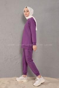 Modalamelif Angel Baskılı İkili Eşofman Takım Mor