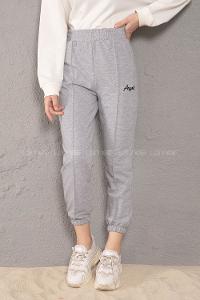 Modalamelif Beli Lastikli Angel Nakışlı Eşofman Gri