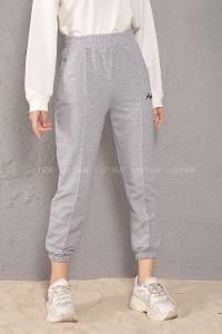 Modalamelif Beli Lastikli Angel Nakışlı Eşofman Gri