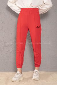 Modalamelif Beli Lastikli Angel Nakışlı Eşofman Kırmızı