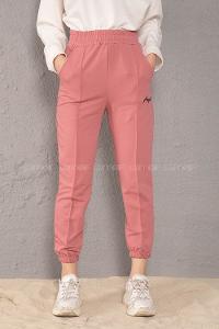 Modalamelif Beli Lastikli Angel Nakışlı Eşofman Pudra