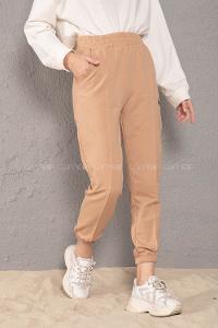 Modalamelif Beli Lastikli Angel Nakışlı Eşofman Sütlü Kahve