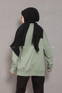 Modalamelif Crab s Yazı Baskılı Sweatshirt Çağla Yeşili