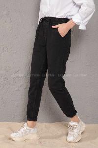 Modalamelif  İp Kuşaklı Mom Siyah