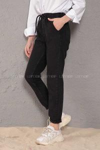 Modalamelif  İp Kuşaklı Mom Siyah