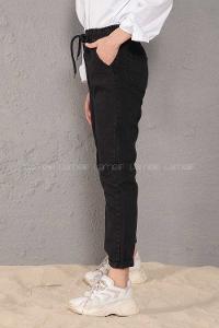 Modalamelif  İp Kuşaklı Mom Siyah