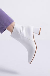 Modalamelif Küt Burun Dikişli Beyaz Bot