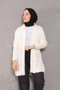 Modalamelif Şal Yaka Triko Hırka Ekru