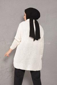 Modalamelif Şal Yaka Triko Hırka Ekru