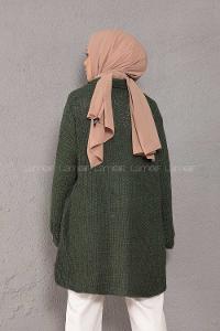 Modalamelif Şal Yaka Triko Hırka Haki