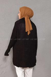 Modalamelif Şal Yaka Triko Hırka Siyah