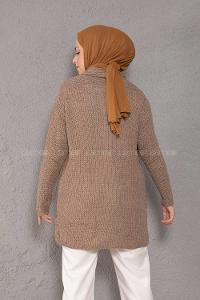 Modalamelif Şal Yaka Triko Hırka Vizonrengi