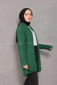 Modalamelif Şal Yaka Triko Hırka Yeşil