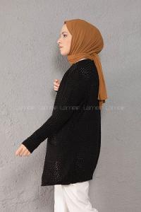 Modalamelif Selanik Cepli Triko Hırka Siyah