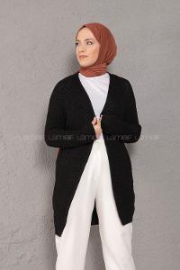 Modalamelif Selanik Cepsiz Triko Hırka Siyah