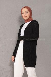 Modalamelif Selanik Cepsiz Triko Hırka Siyah