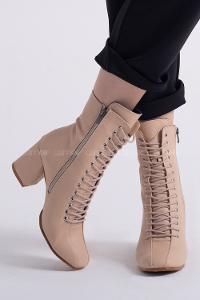 Modalamelif Küt Burun Çift Dikişli Ten Rengi Bot