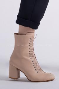 Modalamelif Küt Burun Çift Dikişli Ten Rengi Bot