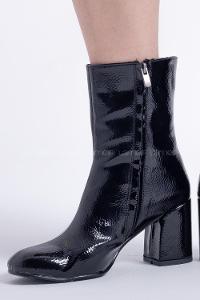 Modalamelif Küt Burun Parlak Rugan Siyah Bot