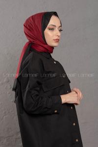 Modalamelif Acı Bordo Siyah Monogram Şal