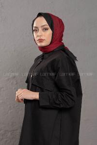 Modalamelif Acı Bordo Siyah Monogram Şal