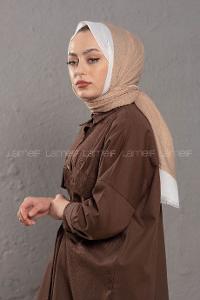 Modalamelif Bej  Ekru Monogram Şal