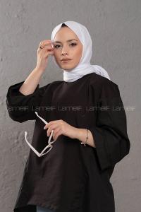 Modalamelif Beyaz  Pamuk Vual Şal