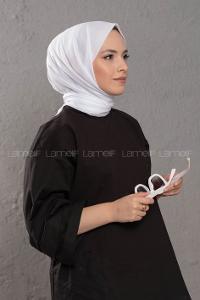 Modalamelif Beyaz  Pamuk Vual Şal