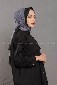 Modalamelif Kurşini Siyah  Monogram Şal