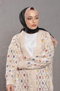 Modalamelif Siyah Camel Monogram Şal